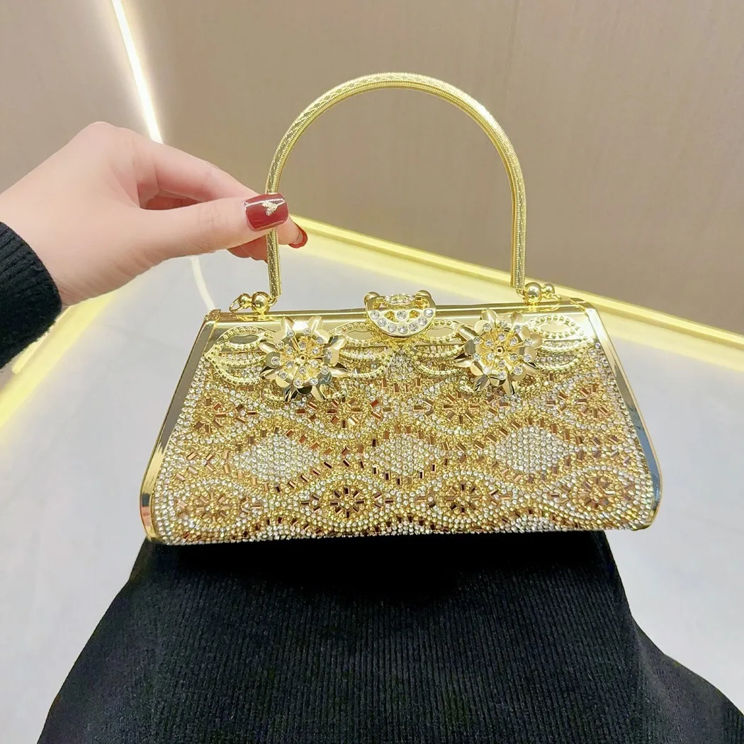 

Мочный клатч со встроенными бриллиантами, женская вечерняя сумка через плечо в стиле ретро, сумка Sli Par, жесткая сумка на плечо