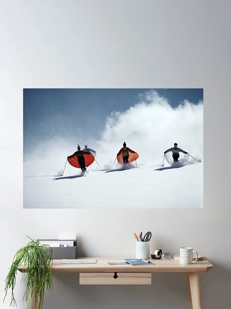 Slim Aarons Caped Skiers, Print Art Canvas Poster, For Living Room Decor, Home Wall Picture