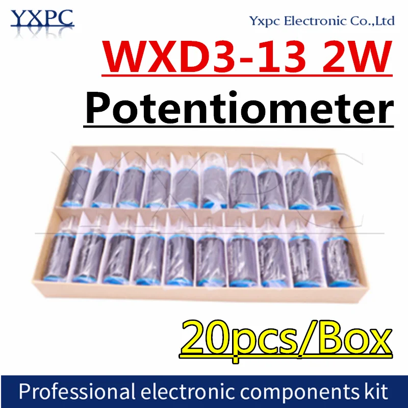 20pcs WXD3-13-2W Potentiometer 100R 200R 220R 470R 680R 1K 2.2K 4.7K 5.6K 6.8K 10K 47K 68K 100K ohm  rotary switch