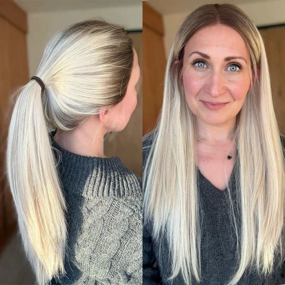 

Новый стиль: 24-дюймовый парик с длинными волосами, теплый светло-русый омбре, без клея, синтетический, прямой, с кружевной передней частью, без спутывания, для косплея и аниме