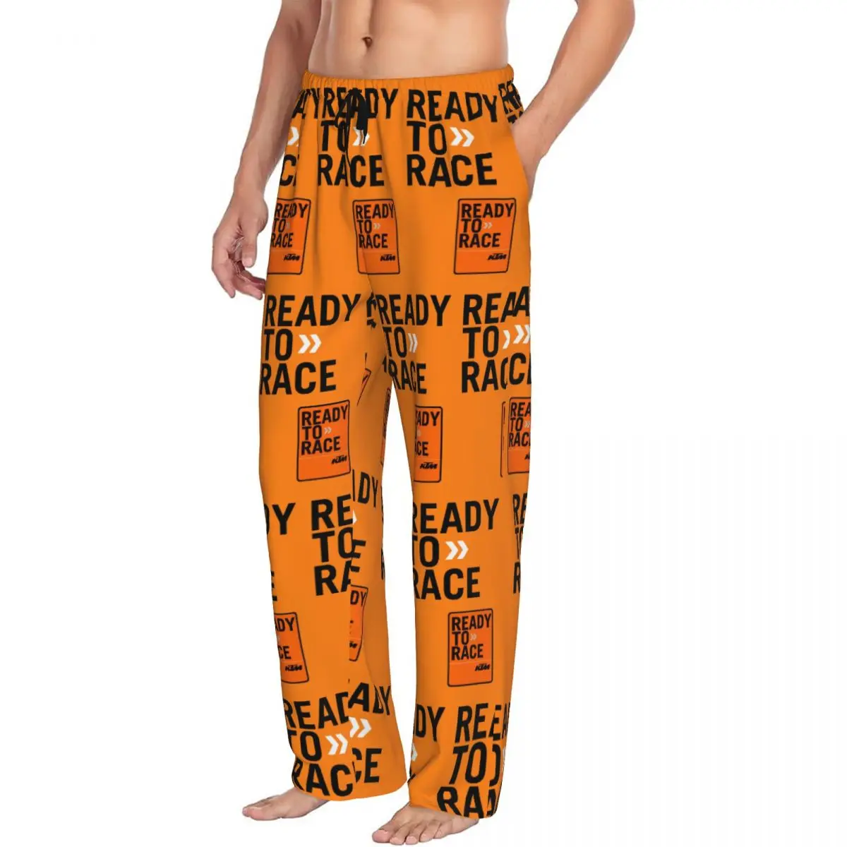 Custom Print Ready To Race Motocross Pajama Pants for Men Sleep Sleepwear Bottoms with Pockets