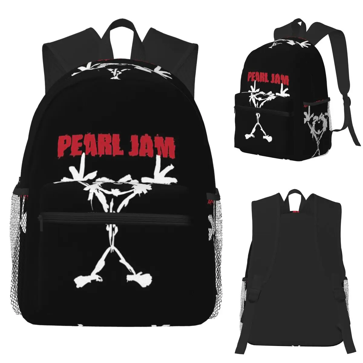 

Pearls Jam Band Student Backpack School Bag Hiking Travel Daypack for Boys Girls Fashion Bookbag Shoulder Bags