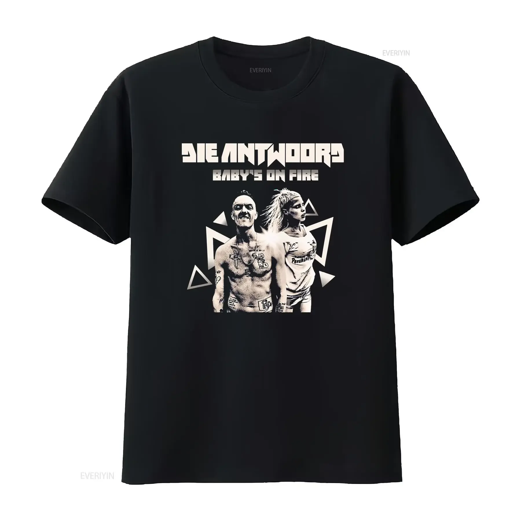 Die Antwoord Band Baby's On Fire T-Shirt schwarz Alle Größen S 5XL 1PT731 Vintage Washed Herren Leicht Streetwear Mode