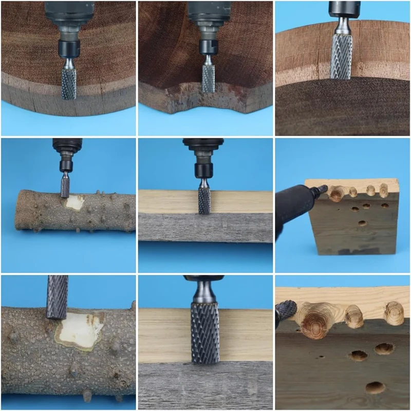 مجموعة لدغ كربيد 1/4 بوصة عرقوب 10 قطع لحام الحجر الخرساني الخشب البلاستيك النقش قطع التنظيف طحن