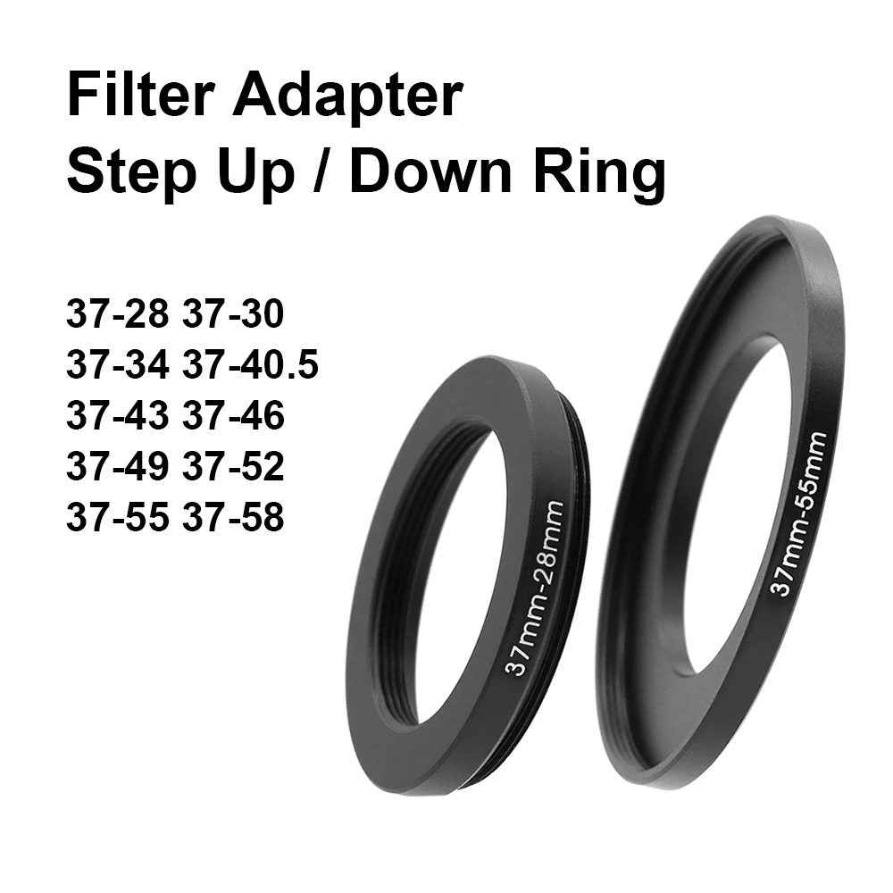 Camera lens Filter Adapter Ring Step Up or Down Ring Metal for 37mm lens - 28 30 34 40.5 43 46 49 52 55 58mm UV ND CPL Lens Hood