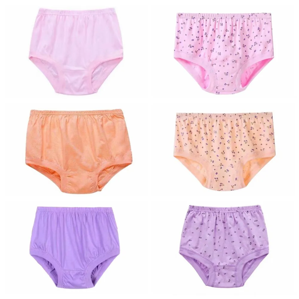 

5PCS High Waist Flower Cotton Panties Underpants Middle Aged Elderly Plus Size Briefs Breathable Lingerie Women Underwear Gifts