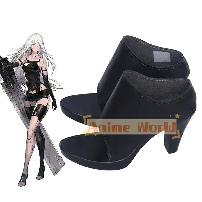 NieR: Automata YoRHa Tipo A No.2 A2 Scarpe Cosplay Festa di Halloween Pelle PU Realizzato su misura