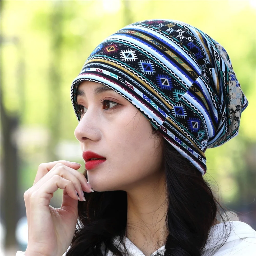 Printed Bonnets Bohemian Pullover Cap Skullies And Beanies Soft Beanies Caps For Fashion Accessory Gifts Casual Outfits