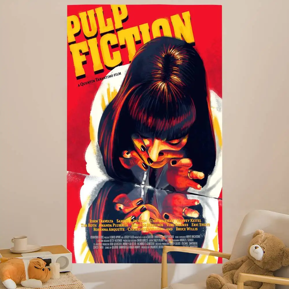 Movie P-Pulp Fiction DIY Wall Tapestry for Living Room Home Dorm Decor Wall Art Decor