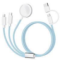 3-in-2 USB C data cable suitable for Apple Watch charger with multiple fast charging