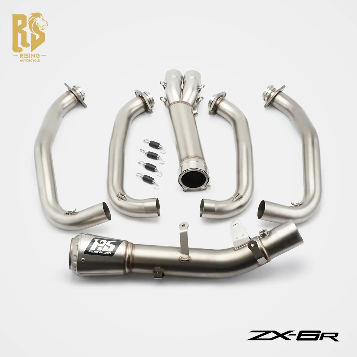 RS For Kawasaki Ninja ZX6R NEW636 Escape Slip On Front Tube Link Pipe Connect Original Full Motorcycle Exhaust System 2013-2026