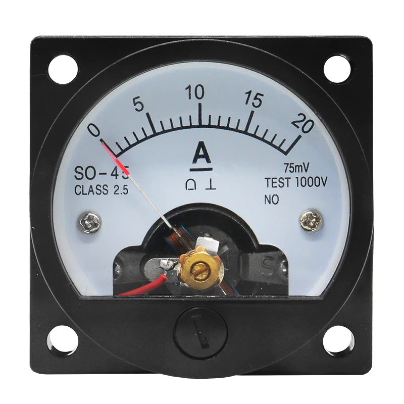 SO45-A Square 45*45mm 10A30A50A100A200A300A DC Analog Panel Ampere Meter Round Ammeter