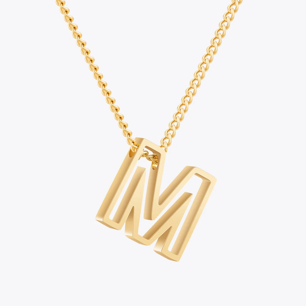 ENFASHION Collares Para MujerLetter Pendant Necklace For Women\'s Stainless Steel 18k Gold Plated Jewelry Graduation Party P24345