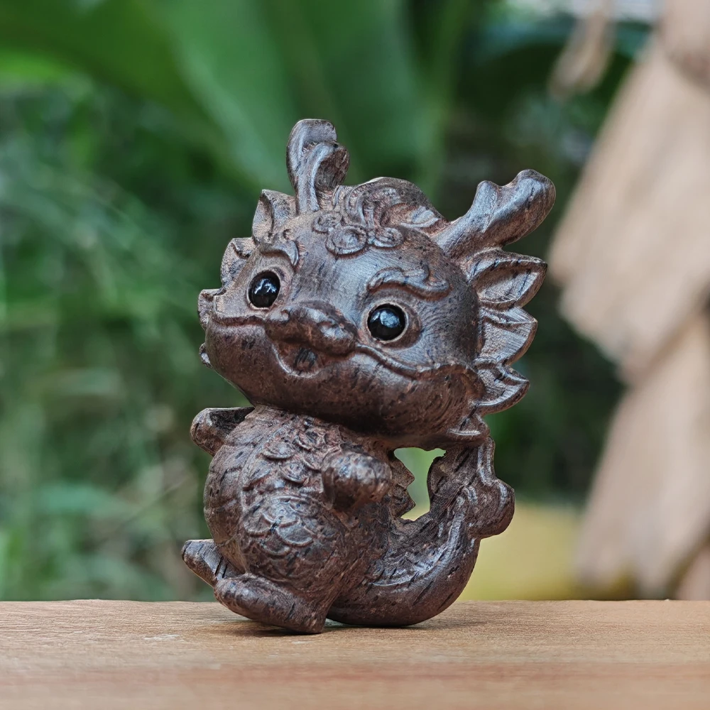 Hand-Carved Wooden Dragon Figurine Ornament, New Chinese Style, Modern Style, Suitable for Fireplace, Bedroom, Living Room, Centerpieces, Office, New Year Gift, Birthday Gift, Christmas Gift