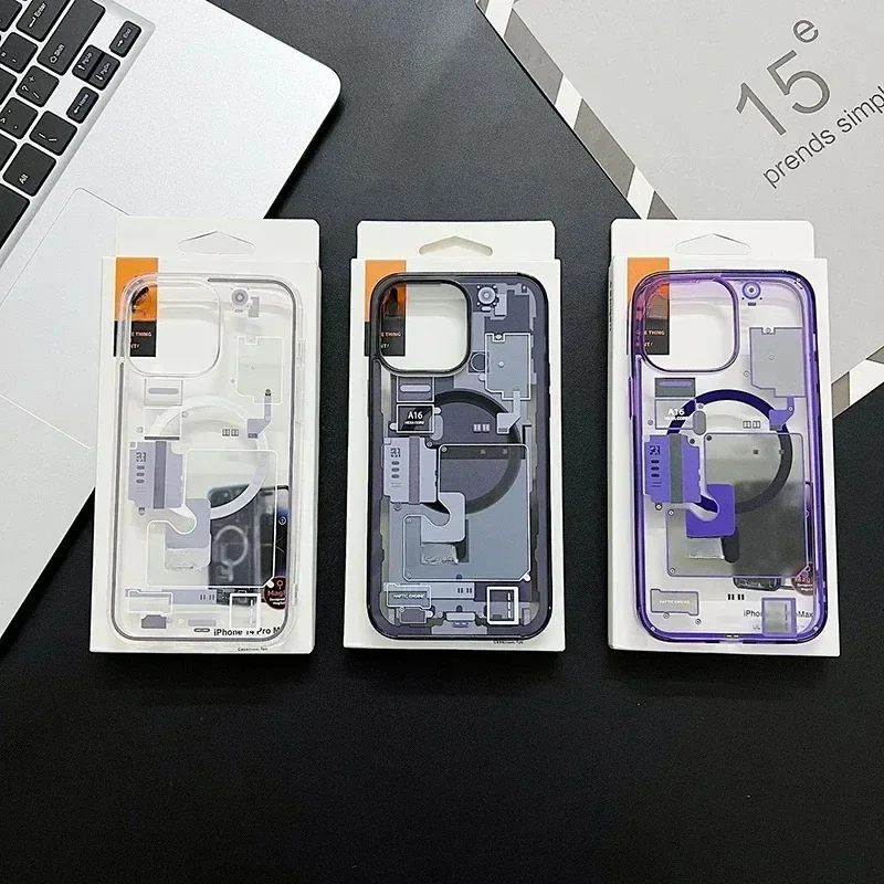 FOR 2024 Original Technology Phone Case For IPhone 16 15 14 13 12 Pro Max Plus Magnetic Wireless Charging High Quality Bumpers