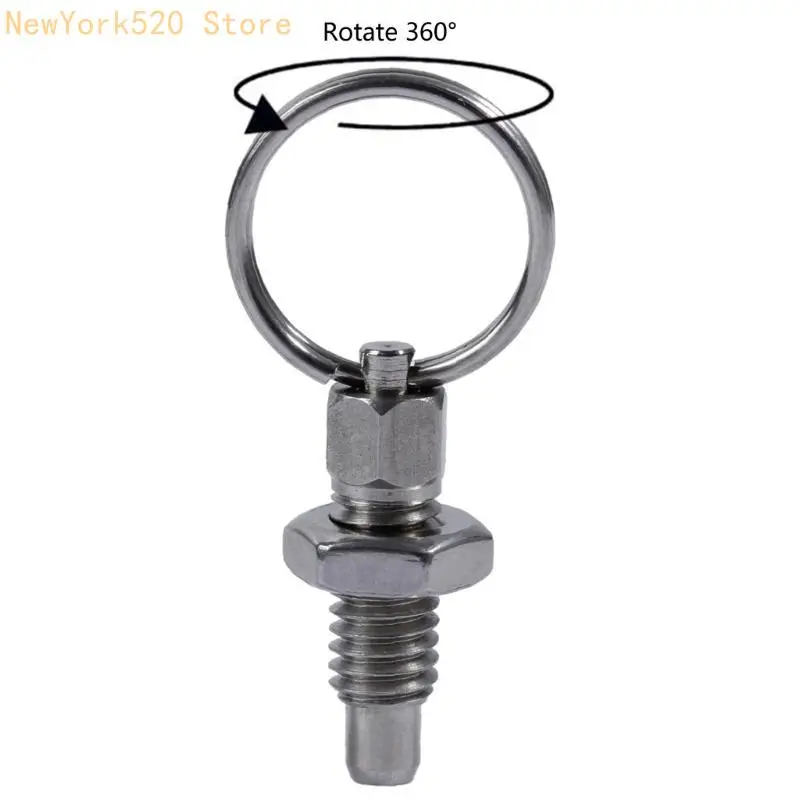 4 Pcs Stainless Steel Pull Ring Indexing Plunger Spring-loaded Plunger Easy Use N84C