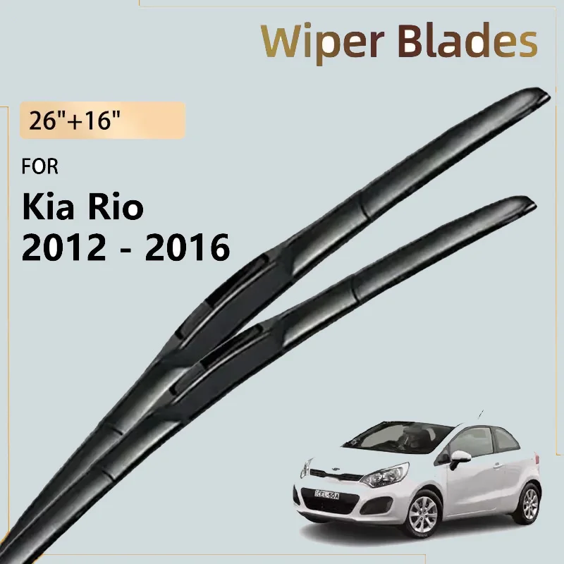 

2X For Kia Rio 3 UB QB Pride 2012 - 2016 2015 2014 2013 Accessories Front Rear Wiper Blades Windshield Windscreen Window Brushes