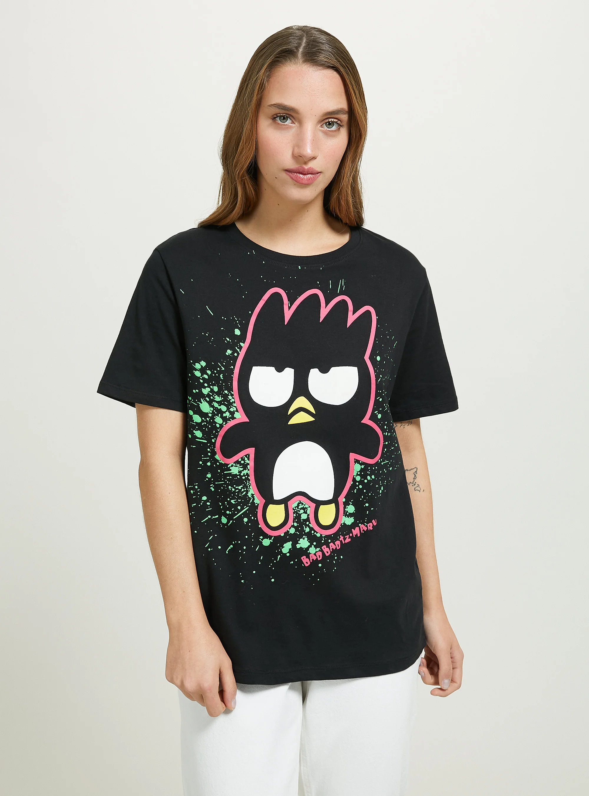 2026 Summer Men's and Women's Pure Cotton T-shirt Parent Child Sanrio Bad Badtz-maru High Quality Comfortable Breathable Ins Y2k