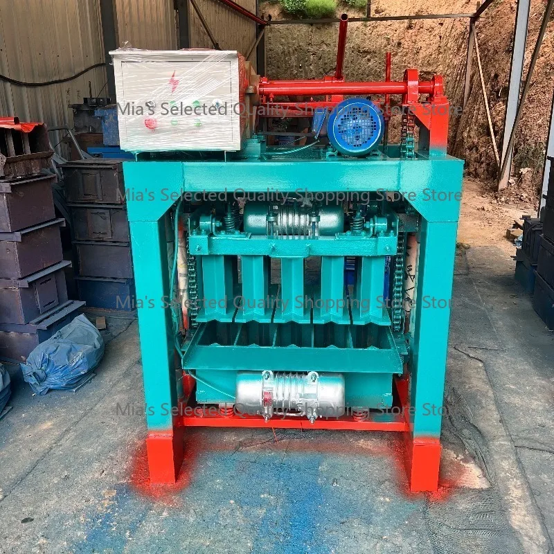 Semi automatic hot selling cement brick making machinery with hopper interlocking hollow block manufacturing machine