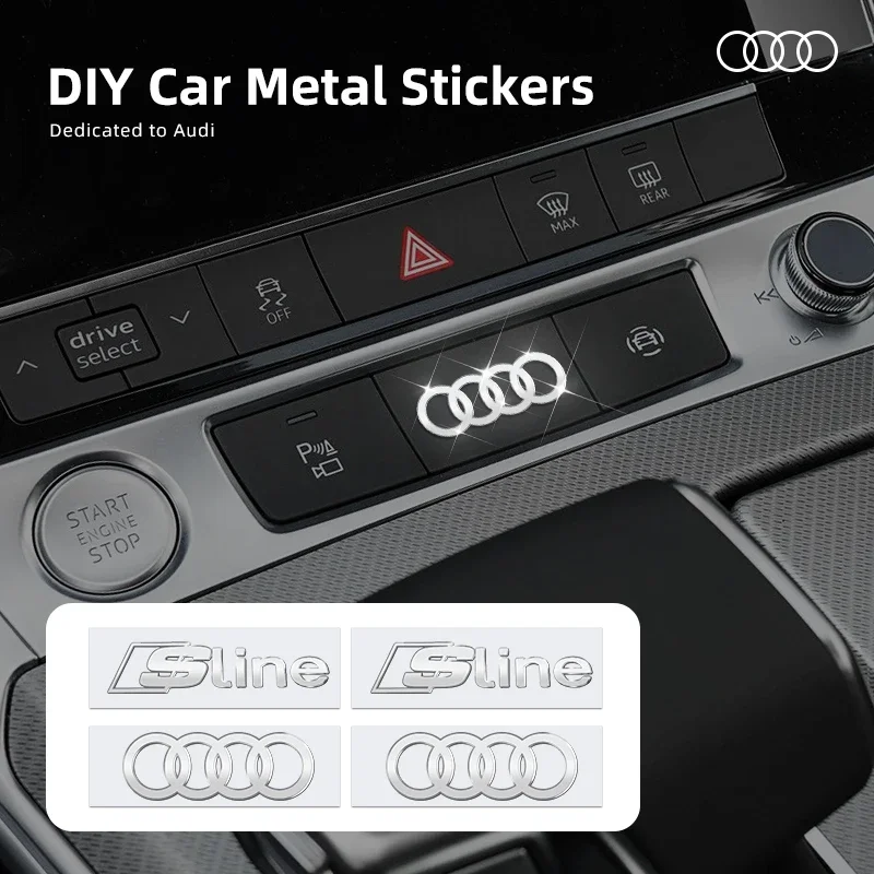 3D Metal Car Interior Dekoration Stickers Badges Auto Styling For Audi Sline TT RS6 C6 S3 S4 S5 S6 S8 A7 A8 A1 A3 A4 A5 Q3 Q5 Q7