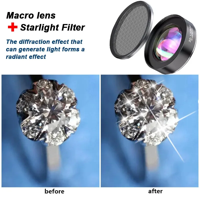 5K HD Professionele 10x macrolens Super Macro met universele clip voor iPhone Samsung HUAWEI XIAMI