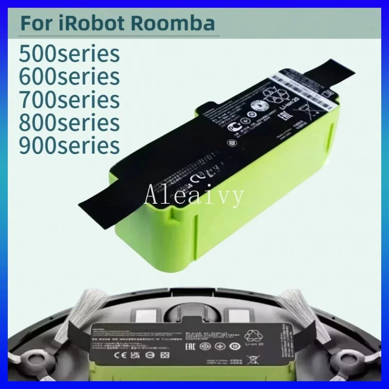

14.4V 1800mAh High Capacity Li-ion Battery for iRobot Roomba 600–900 Series 980 960 895 890 860 Long Run Time Replacement Pack