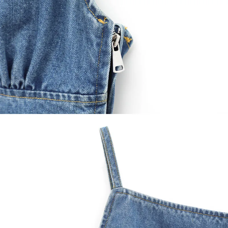 Spring New Women's Vest Coats 2025 Summerwear Sling European American Style Blue Denim Slim Open-back Coat Female Short Jackets