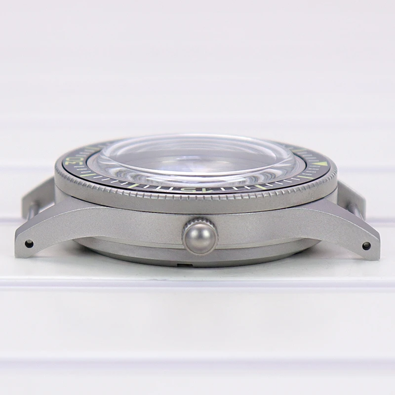 Für Vintage 50-FATHOS 40mm Sandstrahl-Uhrengehäuse C3 Leuchtende Lünette Blasensaphirglas Passend für NH35 NH36 NH38 4R36 Uhrwerk – Detail 6