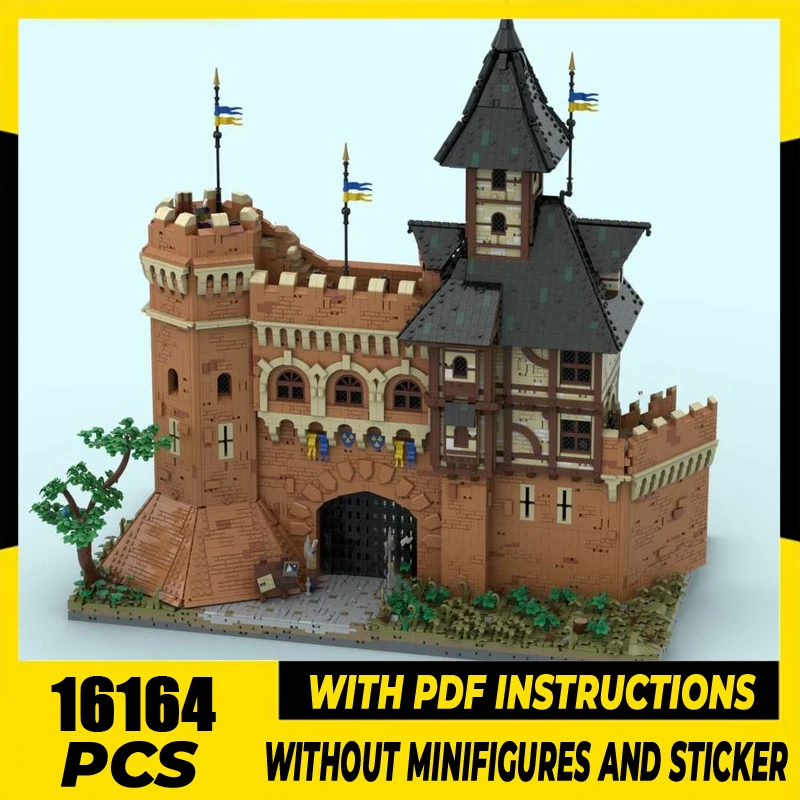 

Medieval Castle Model Moc Building Blocks City Gates Bricks Model DIY Assembly Construction Toy Holiday Birthday Set Gifts