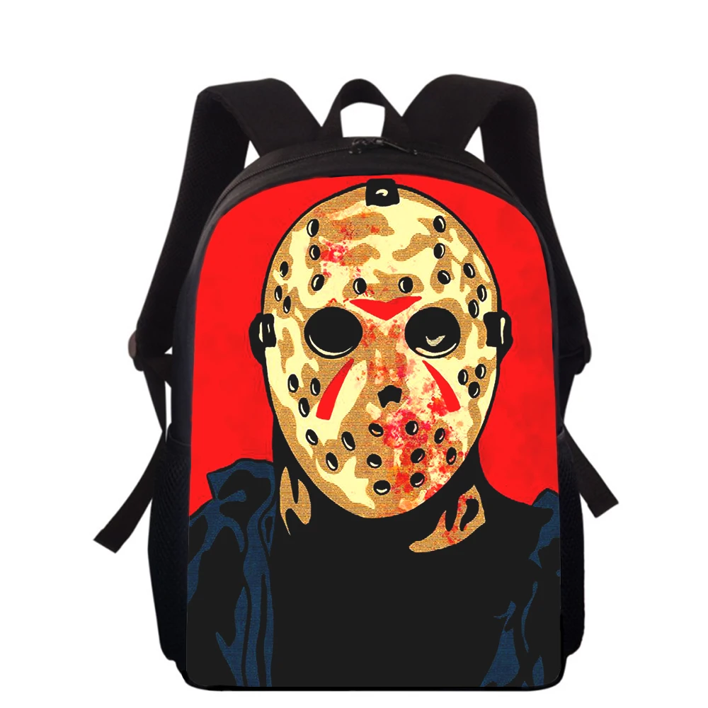 JASON VOORHEES 16 "กระเป๋าเป้สะพายหลังสำหรับเด็ก, กระเป๋าเป้สะพายหลังพิมพ์ลาย3D กระเป๋านักเรียนสำหรับเด็ผู้ชายเด็กผู้หญิงกระเป๋าเป้สะพายหลังนักเรียนกระเป๋านักเรียน