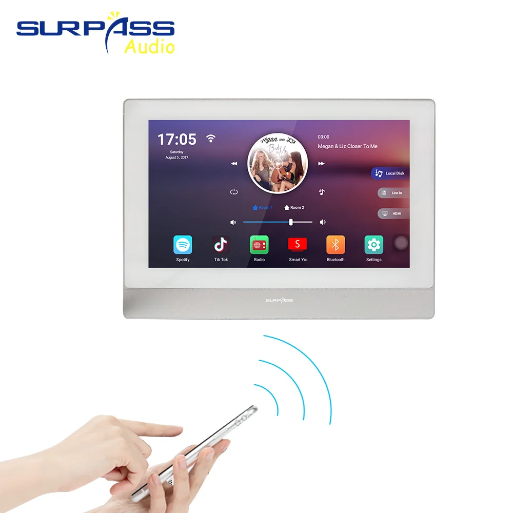 Smart Audio Stereo Amplifier Screen 7inch WIFI BT House Multiroom Equalizer Amplifier Android 8.1