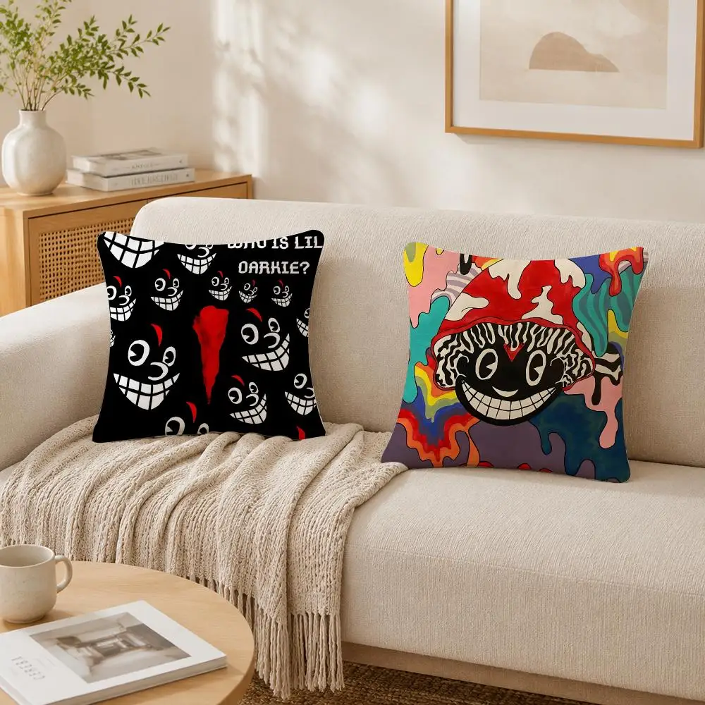 Music Singer L-Lil Darkie Cushion Cover Plush Decorative Pillow Case With Hidden Zipper Fashion Room Decor For Home