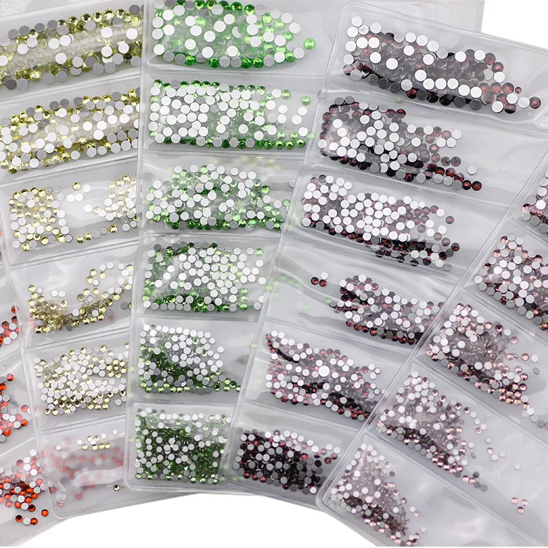 

Rhinestone 6-grid flat bottom diamond nail accessories jewelry crystal glass nail art diy nail art jewelry