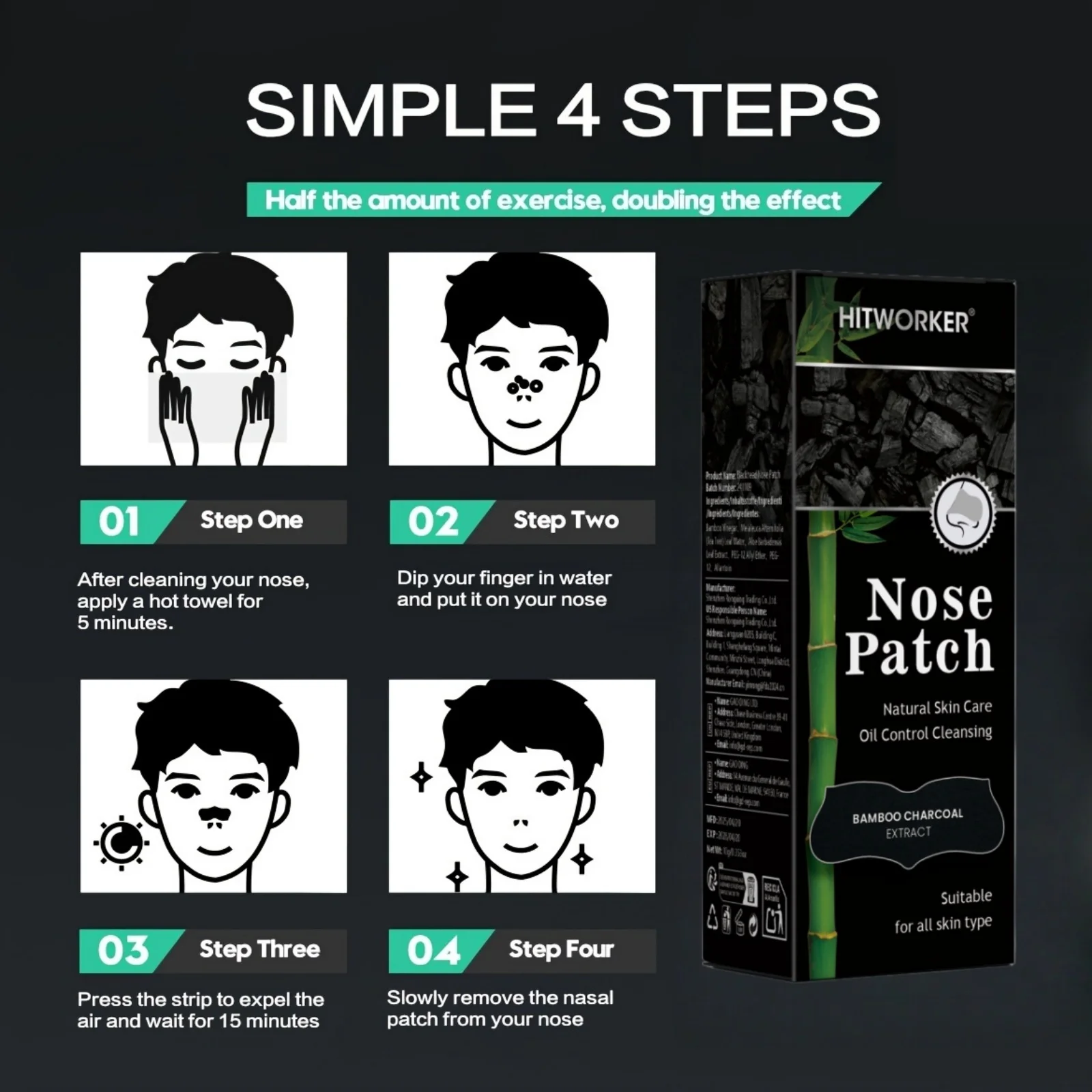 10/15/20 Pcs/Bag Deep Cleansing Blackhead Nose Strips | Bamboo Charcoal Blackhead Remover Nose Mask image 5