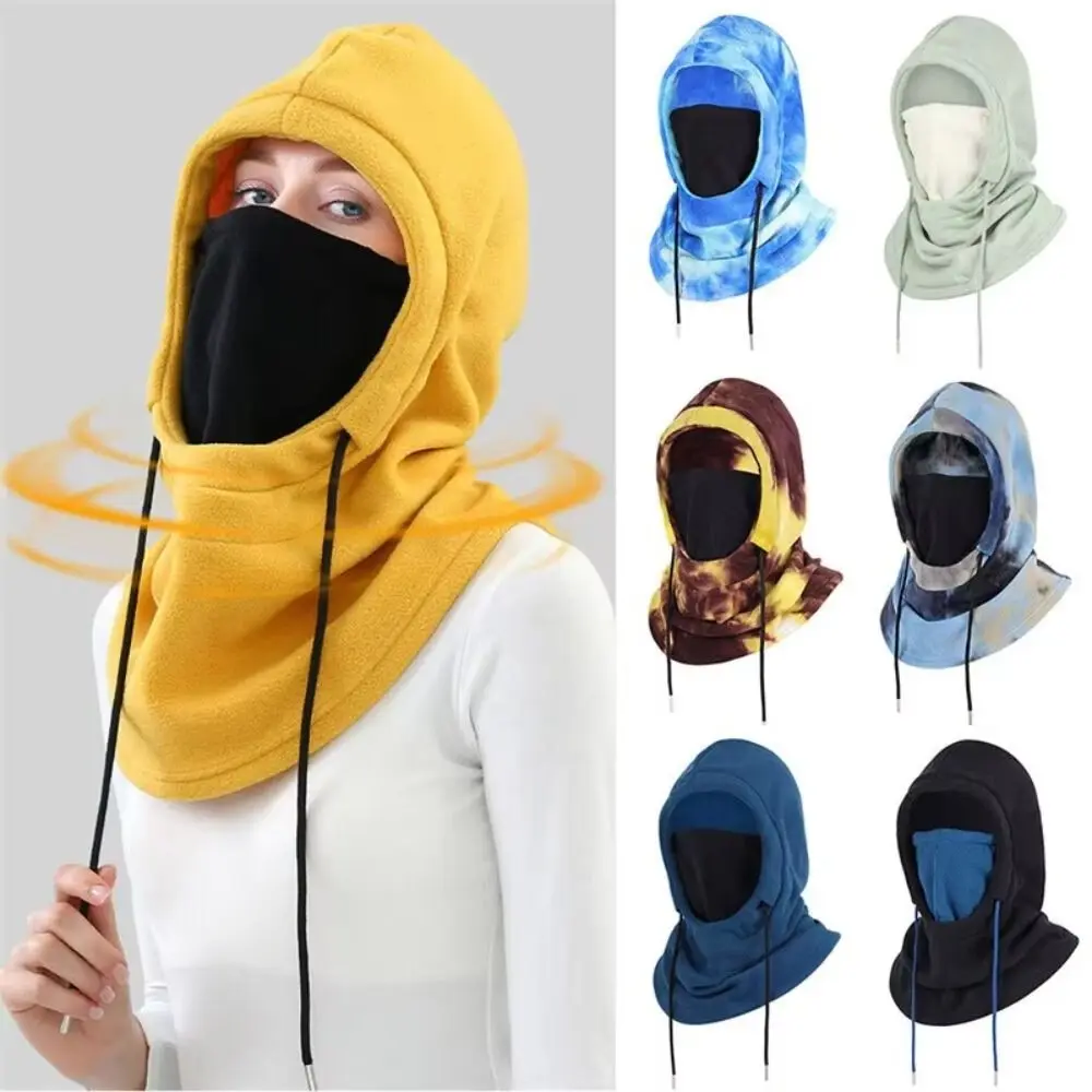 Plush Beanies Cycling Ski Hat Windproof Thickened Balaclava Hat Scarf Set Keep Warm Neck Warmer Hooded Face Mask Cap Outdoor