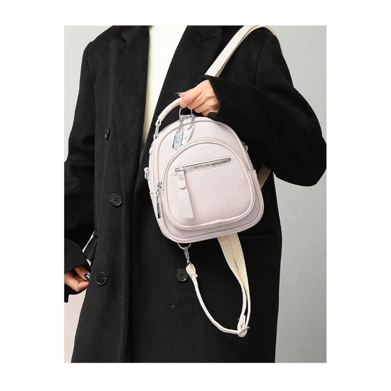 1 قطعة حقيبة كروس صغيرة أنيقة من جلد البولي يوريثان حقيبة ركاب متعددة الألوان بلون سادة حقيبة ظهر متعددة الاستخدامات للتنقل #3