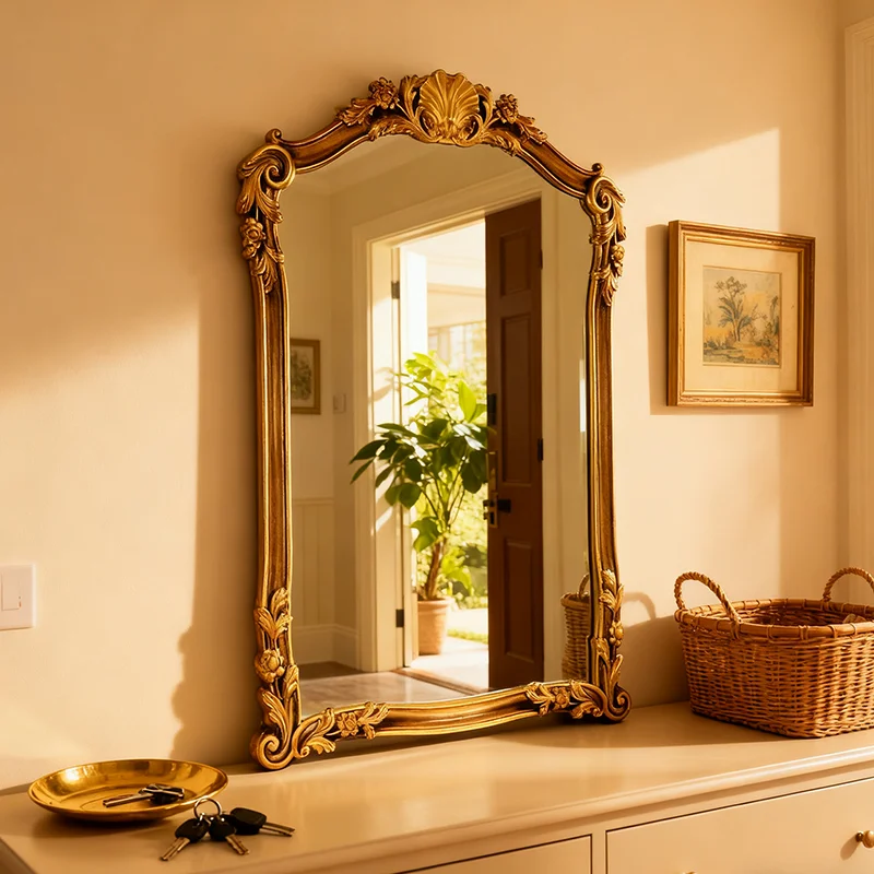 Antique Unbreakable Mirror Decor Retro Universal Desktop Decorative Mirror Decor Bedroom Custom Specchi Home Decor Living Room