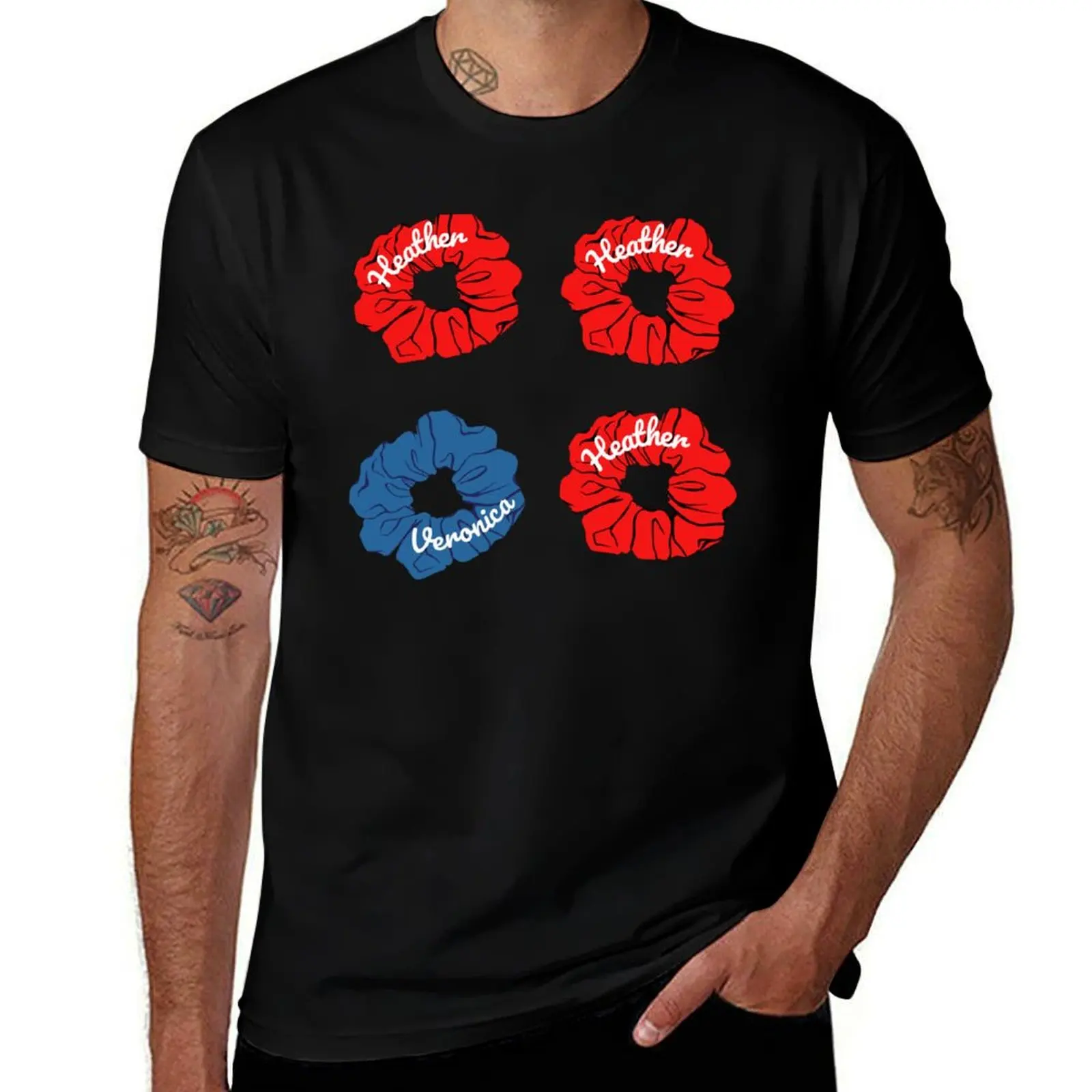 

Veronica Heathers Blue and Red Scrunchies T-Shirt man t shirts for men casual men t shirt cotton 100% T-Shirt