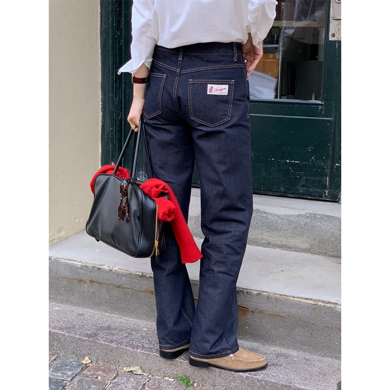 

Женские прямые повседневные джинсы Deep Blue от Selfwill, рекомендованные модными блоггерами, удобные, из денима, для осеннего сезона