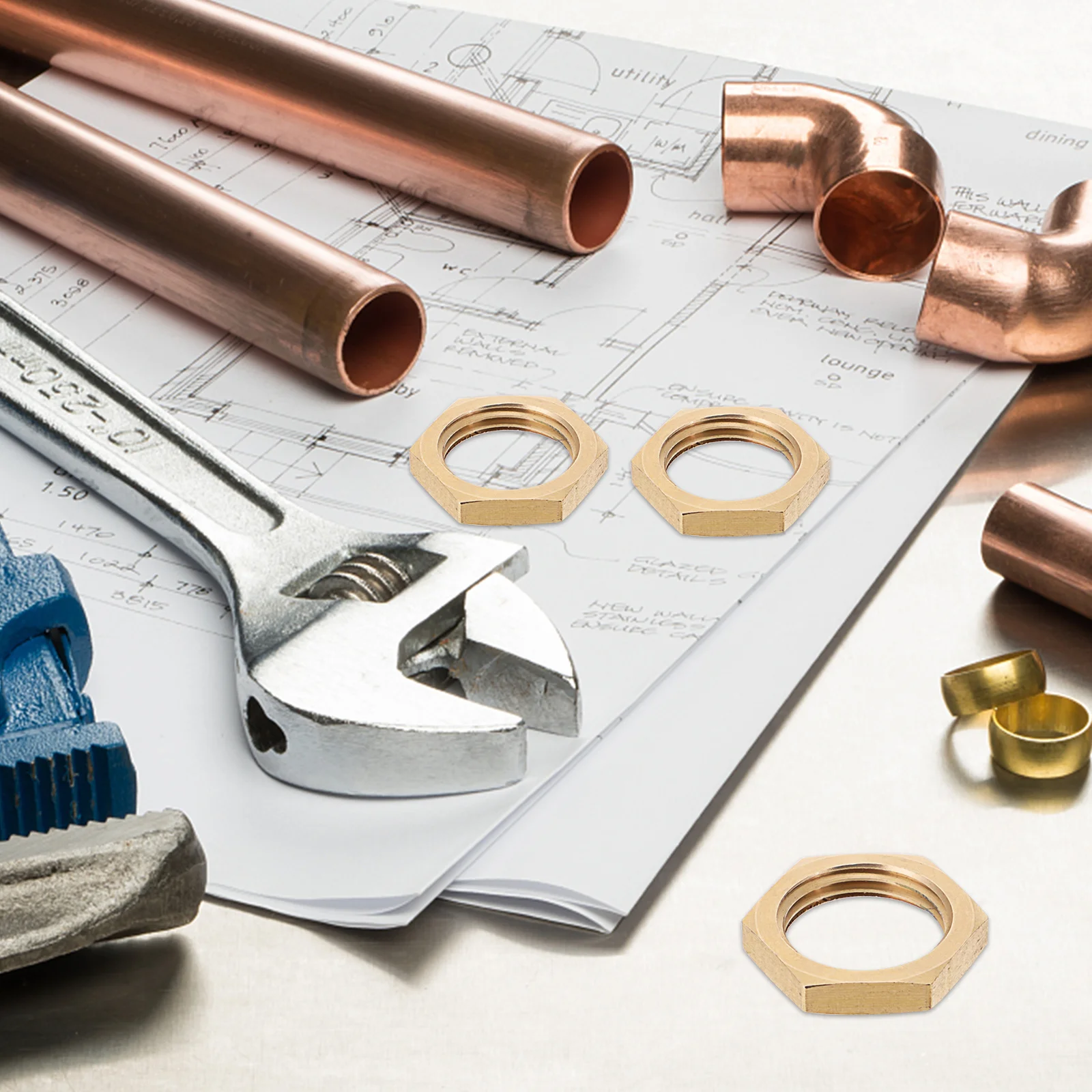 

8Pcs Lock Nuts Brass Fittings Female Thread High Precision Corrosion Resistance Garden Irrigation Air Conditioning