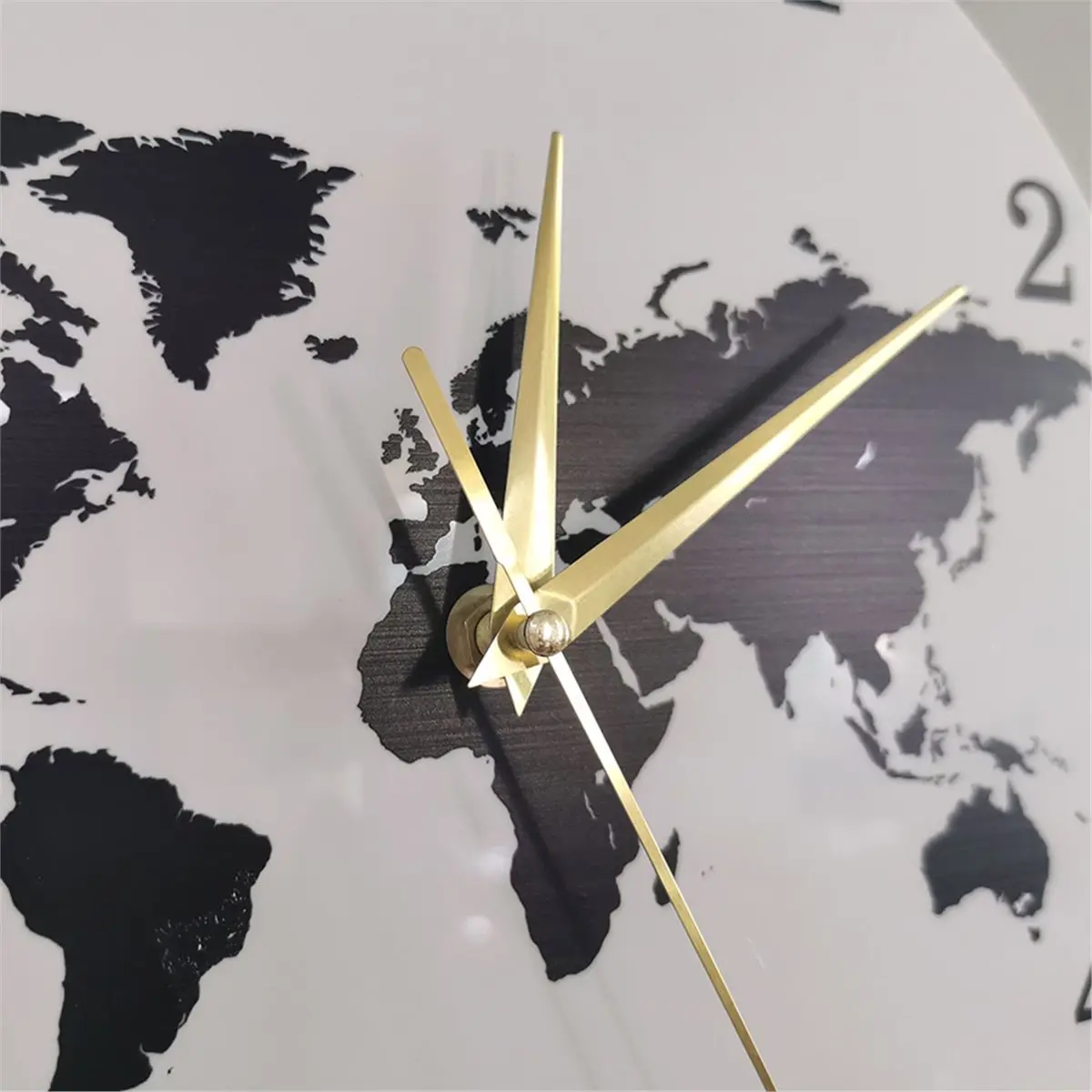 Earth Globe World Map Pendulum Clock with Flying Plane Swing Decor Geography Travelling Wall Clock Silent Non-Ticking