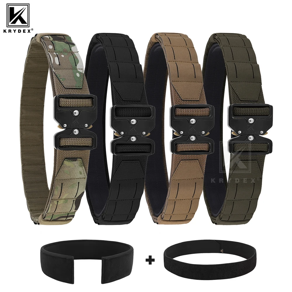 

Тактический ремень KRYDEX 2 дюйма, быстросъемный ремень 3 в 1 для стрельбы, лазерный ремень с мягкой подкладкой, фирменный нагрузочный ремень для мужчин, боевой ремень