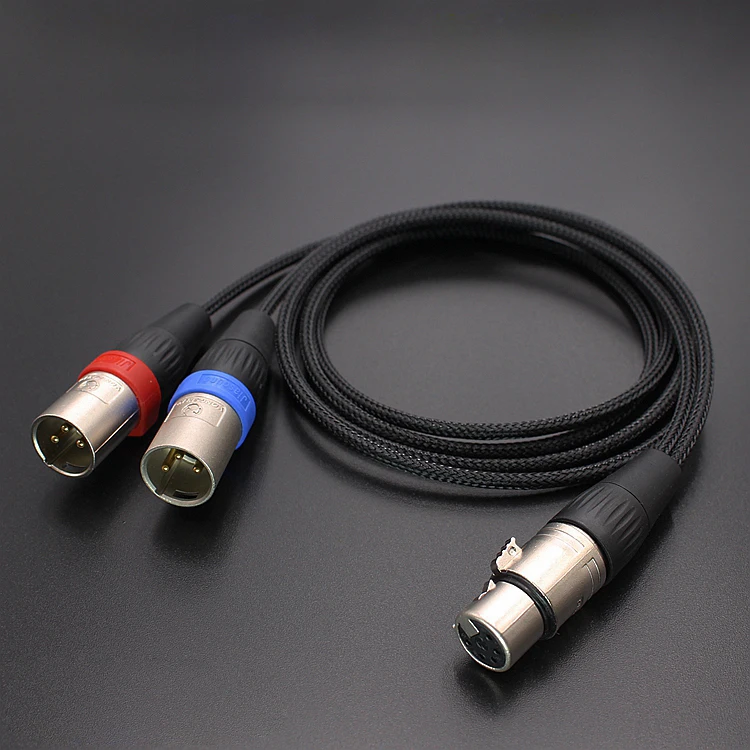 L-2B2AT XLR 5-Pin Female to 2X XLR 3-Pin Male Stereo or Dual-Elements Microphone Cable