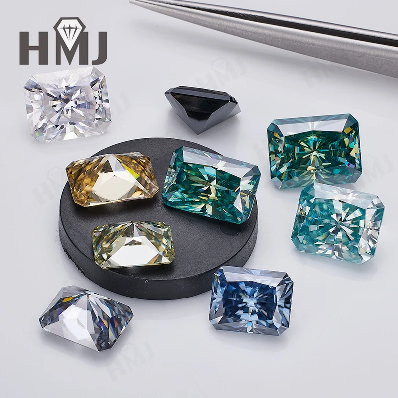 

Moissanite Diamond Radiant Shape Brilliant Cut 0.3-10CT VVS1 Clarity Advanced Jewelry Making Materials ​Factory Outlet Beads