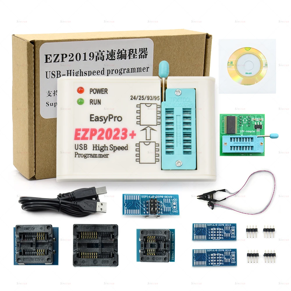 CH554T EZP2023 High-speed USB SPI Programmer+ 8 Adappters Support 24 25 93 95 EEPROM25 Flash BIOS Chip Fast Speed Universal