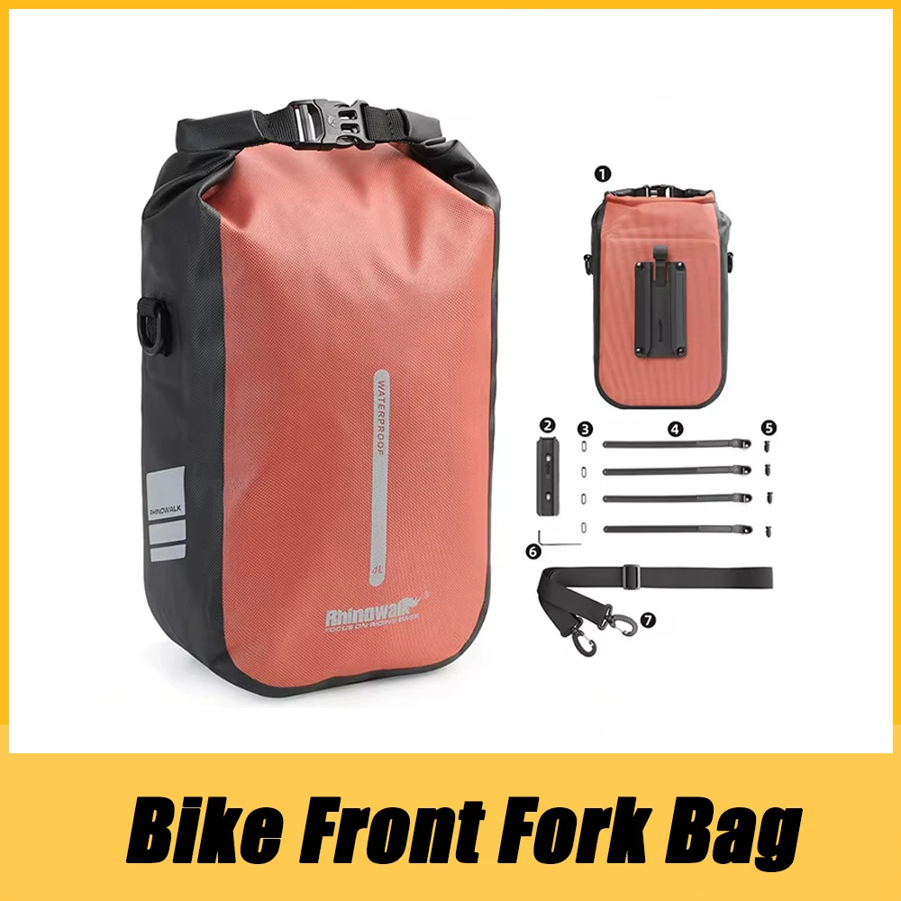 

4L Portable Waterproof Bike Front Fork Bags for Electric Scooters and Bicycles