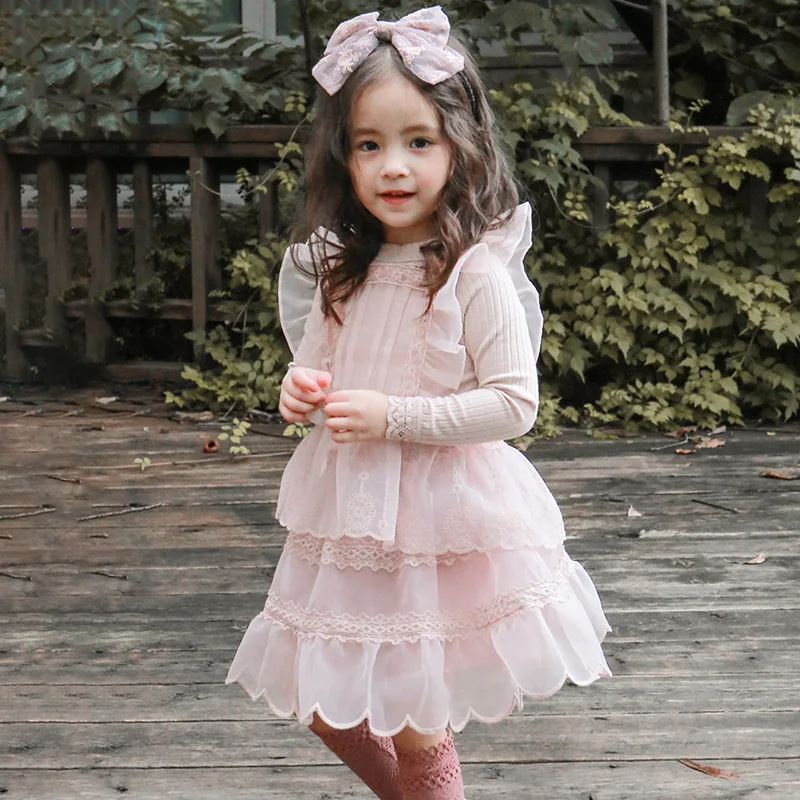 2025 Autumn Korean Children's Clothing Children's Girls Foreign Fashion Yarn with Tank Top Skirt Fashion Baby