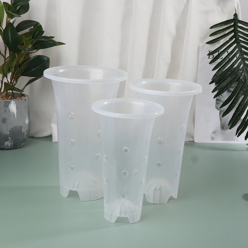 Orchid Pot Net Holes Cup Thickened Flower Pot Breathable Control Root Plant Planter Deepening Flowerpot For Garden Decor 2Colors