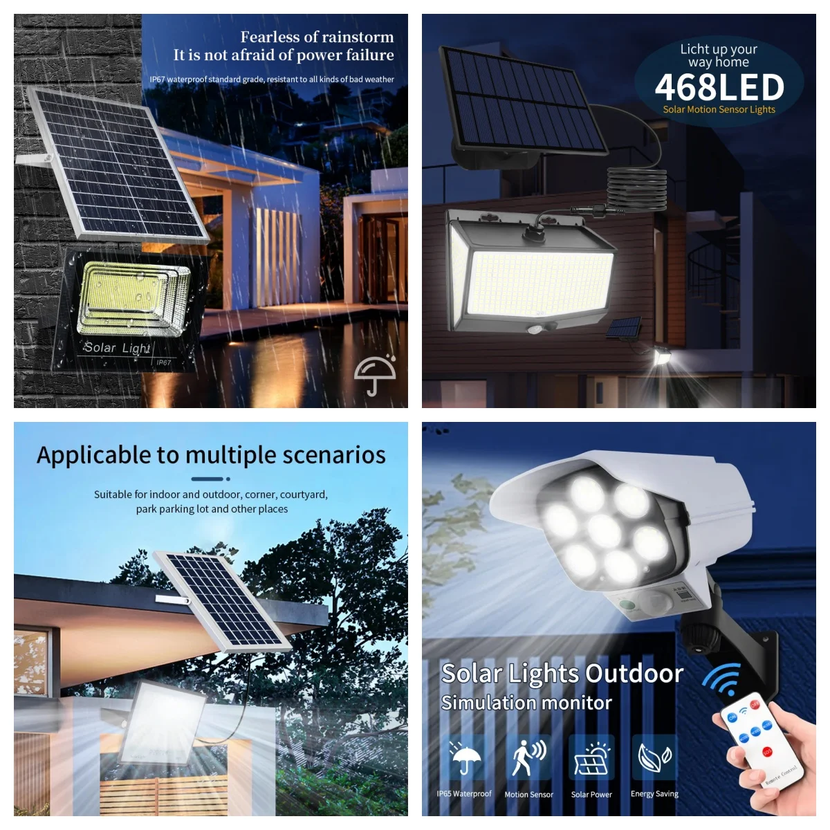 

1pc Solar Outdoor Lights Powered Security Flood Lights IP65 Waterproof Angle Wall Lights For Garden Yard Pathway Garage Street