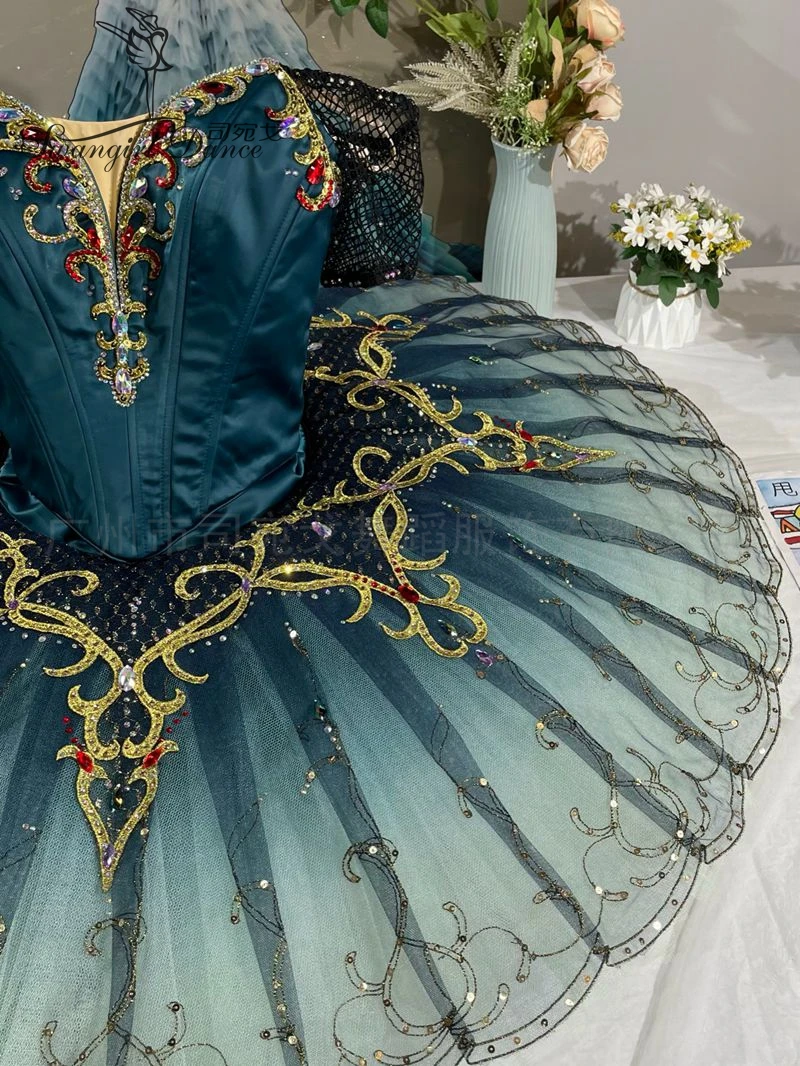 New Arrival Indigo Clolr Professional Ballet Tutu For Girls Esmeralda GDC Competition Ballet Stage Costumes BT4318